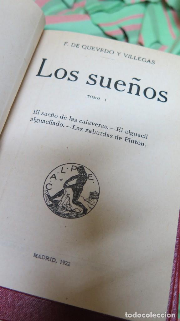 Libros antiguos: 1922.- LOS SUE&Ntilde;OS. QUEVEDO. 3 TOMOS - Foto 2