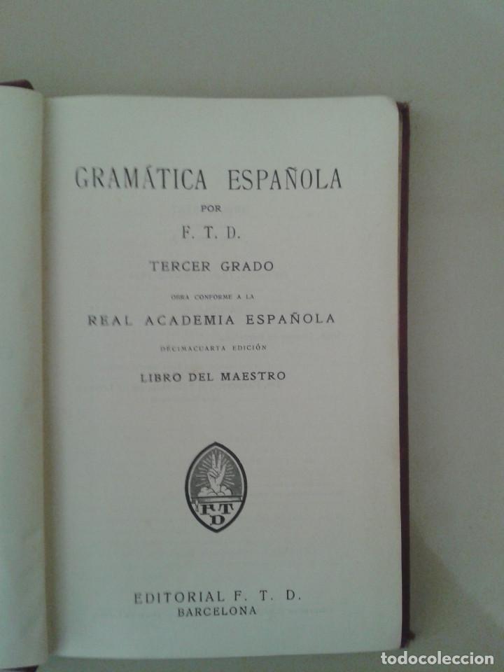 Libros antiguos: GRAM&Aacute;TICA ESPA&Ntilde;OLA. TERCER GRADO - Foto 2