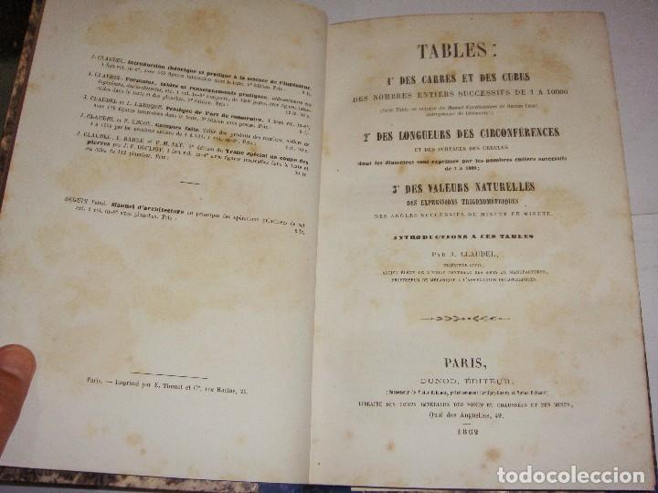 Libros antiguos: Tables. 1862 + Courbes Usualles 1864 - Foto 3