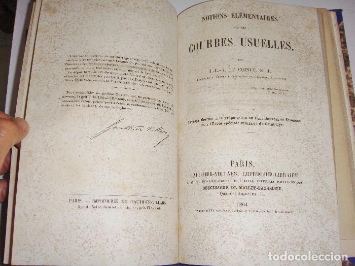 Libros antiguos: Tables. 1862 + Courbes Usualles 1864 - Foto 6