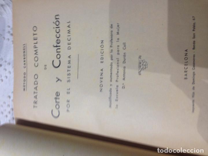 Libros antiguos: Tratado completo de corte y confeccion, novena idicion - Foto 3