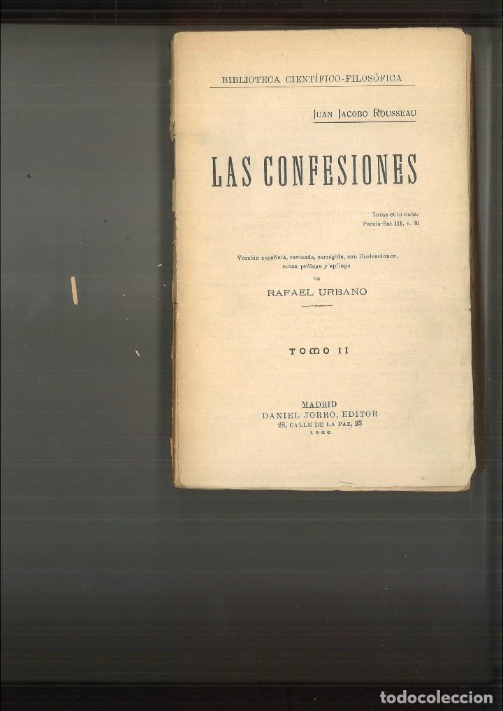 Libros antiguos: LAS CONFESIONES. Juan Jacobo Rousseau - Foto 2