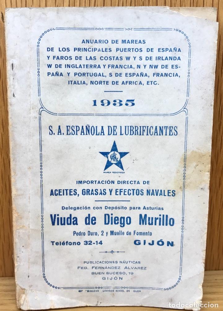 Livres anciens: Anuario de Mareas de los principales puertos de Espa&ntilde;a y faros - N&aacute;utica - A&ntilde;o 1935