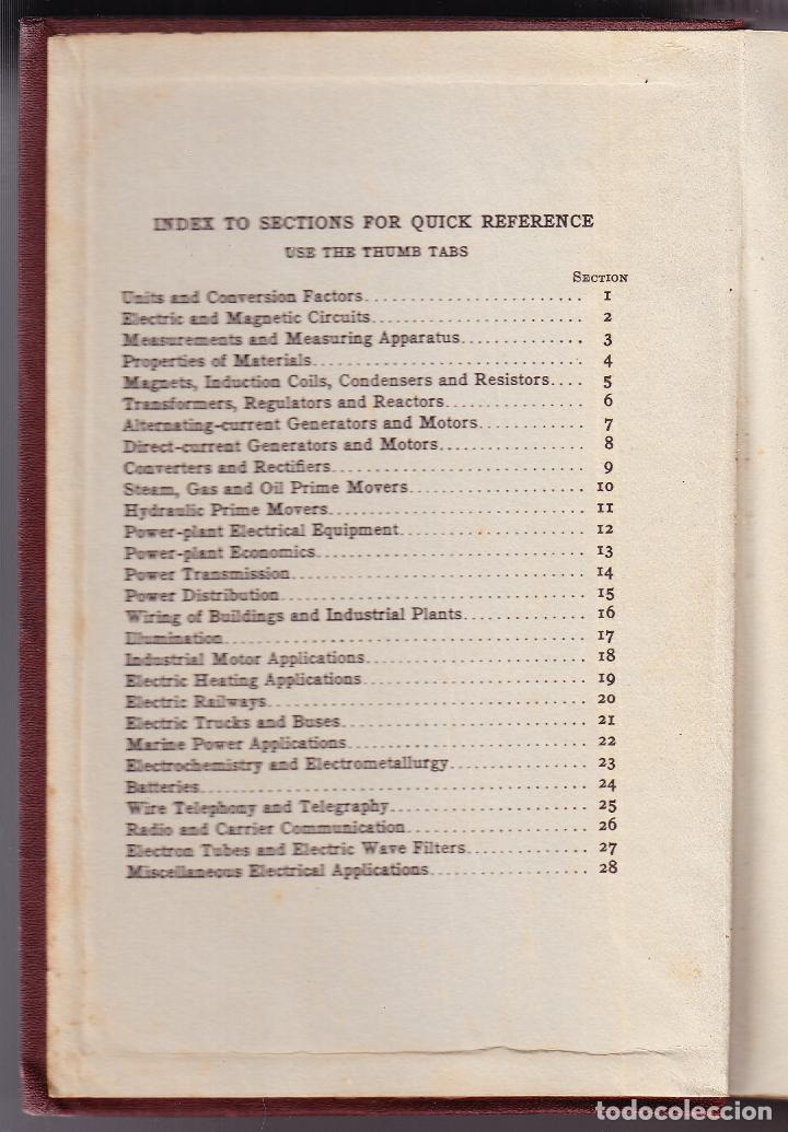 Libros antiguos: STANDARD HANDBOOK FOR ELECTRICAL ENGINEERS - 1933 - INGLES - Foto 3