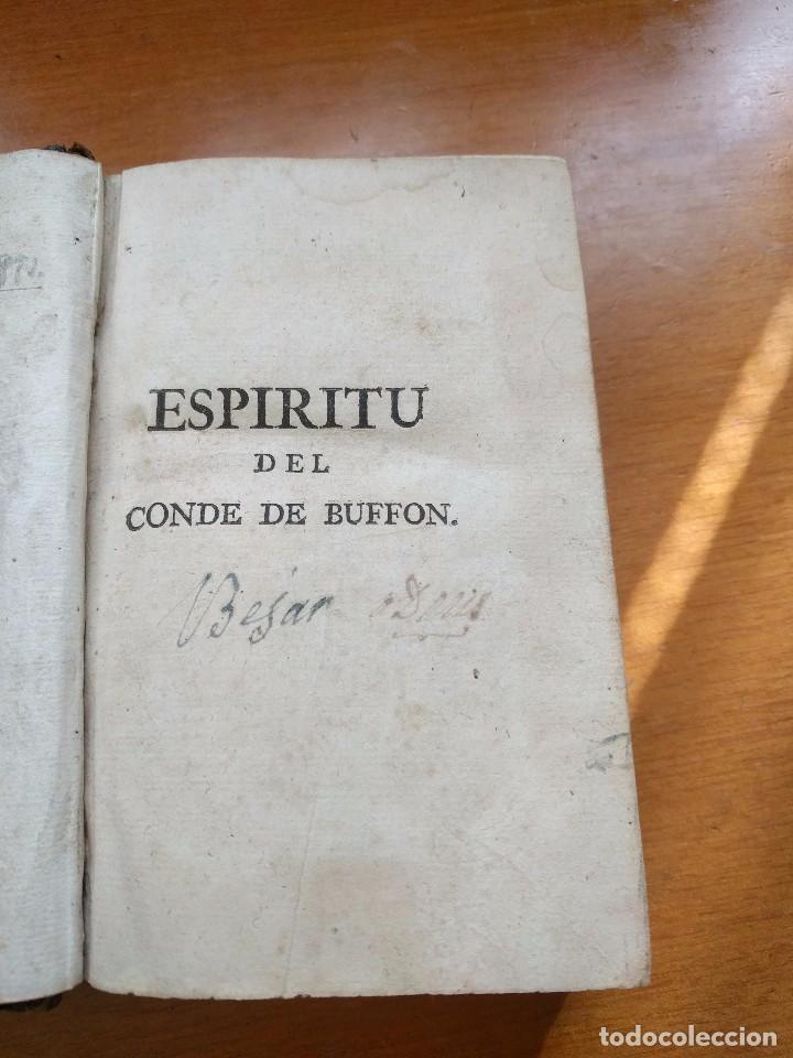 Libros antiguos: Esp&iacute;ritu del Conde de Buffon. 1798 - Foto 3