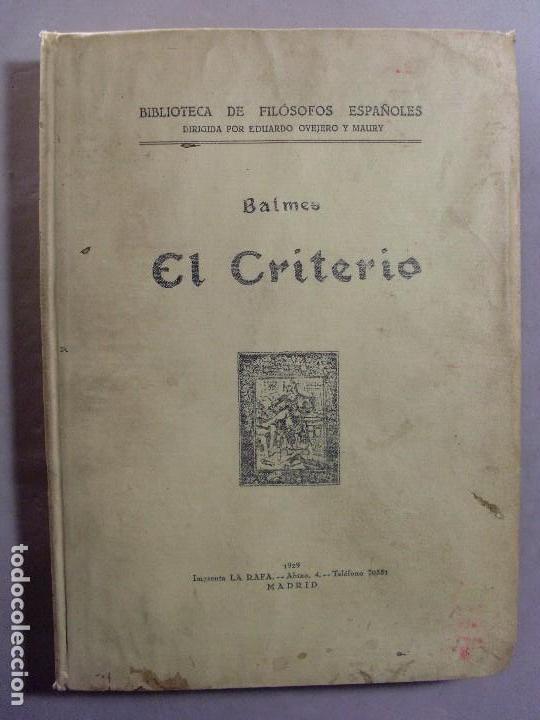 Libros antiguos: EL CRITERIO / Jaime Baldes / 1929 - Foto 1