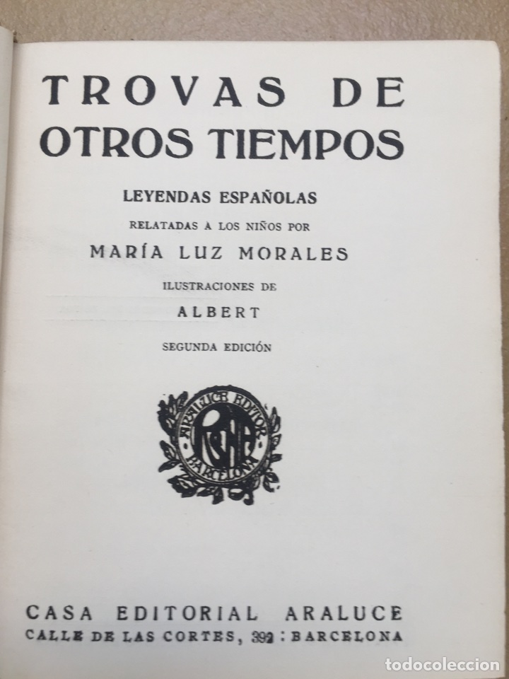Libros antiguos: Trovas de otros tiempos. Colecci&oacute;n Araluce. - Foto 1