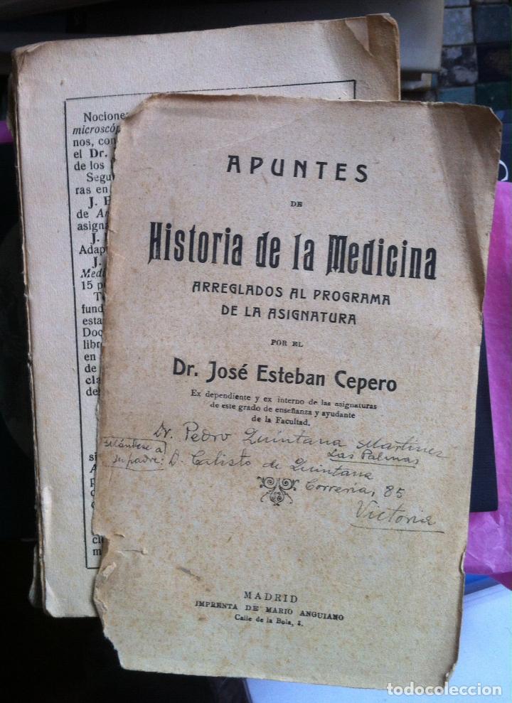 Old books: Jos&eacute; Esteban Cepero. Apuntes de Historia de la Medicina ... c.1920