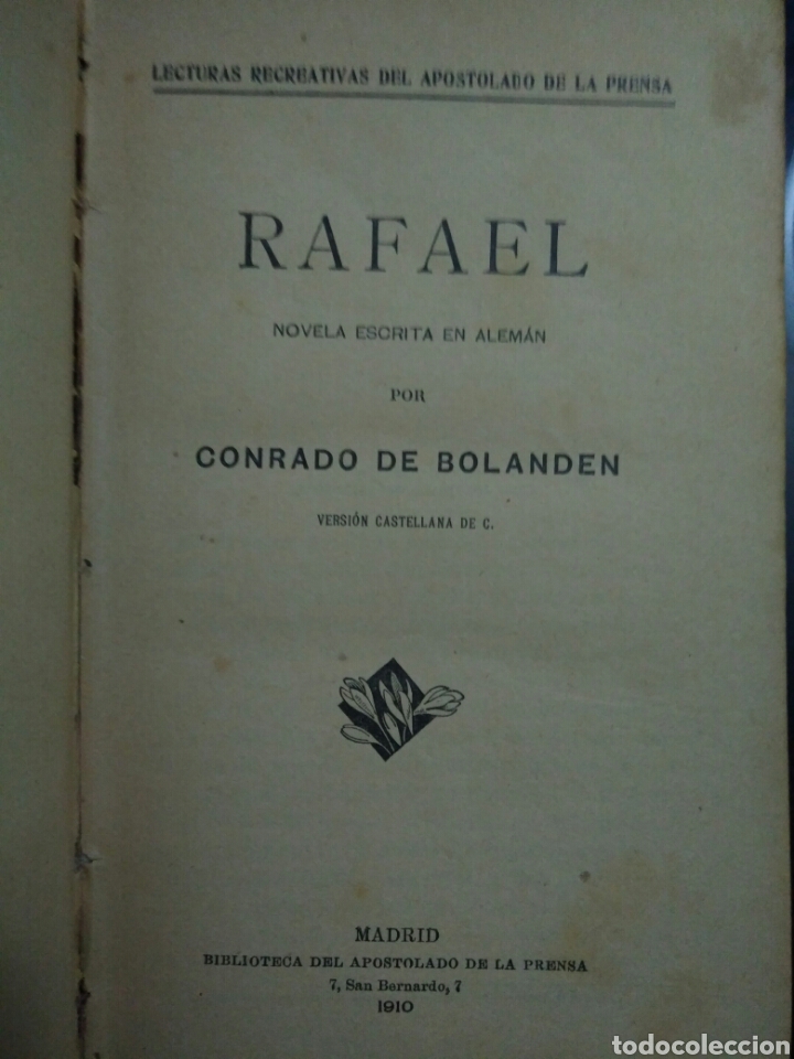 Libros antiguos: Rafael.  CONRADO DE BOLANDEN,  1910 - Foto 2