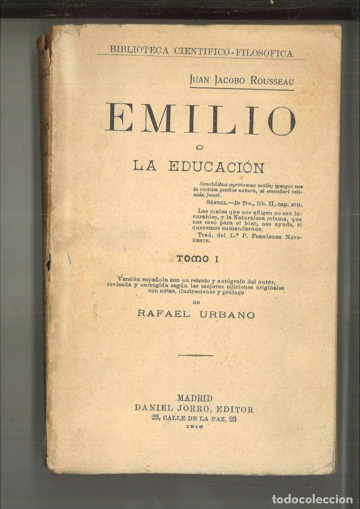 Libros antiguos: EMILIO O LA EDUCACI&Oacute;N. Juan Jacobo Rousseau - Foto 1