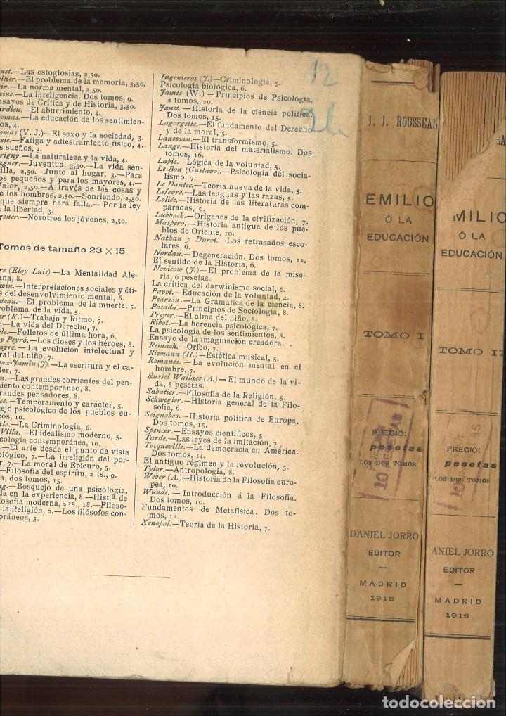 Libros antiguos: EMILIO O LA EDUCACI&Oacute;N. Juan Jacobo Rousseau - Foto 3