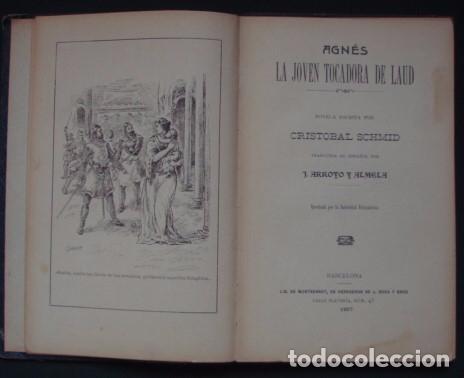Libros antiguos: Agn&eacute;s, la joven tocadora de la&uacute;d (novela) - SCHMID, Cristobal - Foto 2