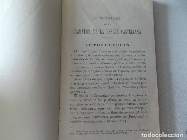 Libros antiguos: COMPENDIO DE LA GRAMATICA DE LA LENGUA CASTELLANA 1907 - Foto 4
