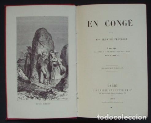 Libros antiguos: En cong&eacute; - FLEURIOT, Z&eacute;na&iuml;de, 1886 - Foto 2