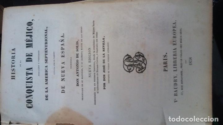 Libros antiguos: Historia de la conquista de M&eacute;jico. A.de Solis - Foto 1