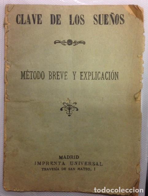 Libros antiguos: CLAVE DE LOS SUE&Ntilde;OS, METODO BREVE Y EXPLICACION - Foto 1