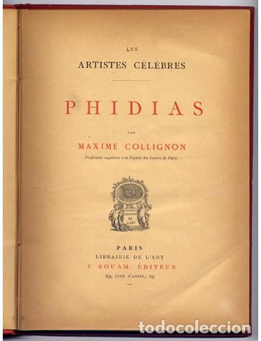 Libros antiguos: COLLIGNON, Maxime (1835-1917).  Phidias.  (1886). - Foto 2