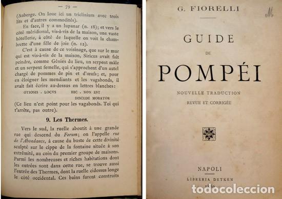 Libros antiguos: FIORELLI, Giuseppe (1823-1896). Guide de Pompei. 1889. - Foto 2
