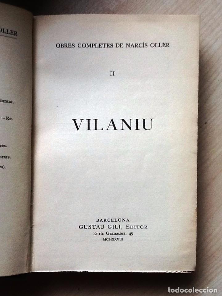 Libros antiguos: VILANIU NARCIS OLLER 1928 OBRE COMPLETES II  EXLIBRIS . - Foto 2