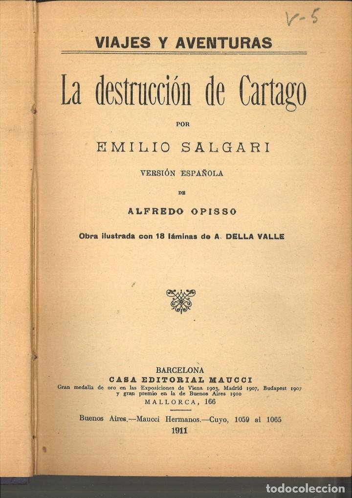 Libros antiguos: LA DESTRUCCI&Oacute;N DE CARTAGO. Emilio Salgari - Foto 1