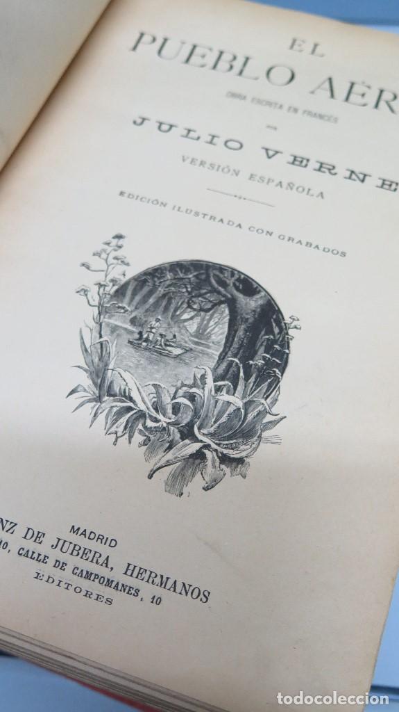 Libros antiguos: EL PUEBLO AEREO. JULIO VERNE - Foto 2