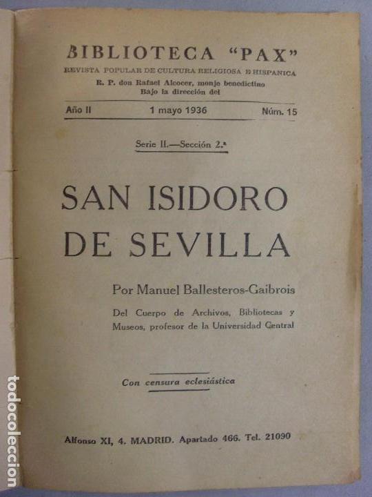 Libros antiguos: SAN ISIDORO DE SEVILLA / Manuel Ballesteros / 1936 - Foto 2