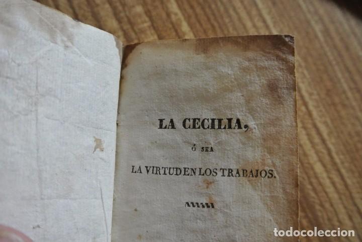 Libri antichi: Antiguo libro. La Cecilia &oacute; sea La Virtud en los Trabajos. Autor D. J. Lopez Escobar