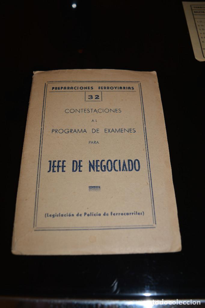 Libros antiguos: CONTESTACION AL PROGRAMA EXAMENES JEFE NEGOCIADO,RENFE - Foto 1