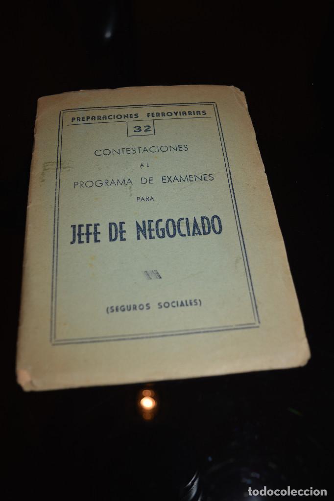 Libros antiguos: CONTESTACION AL PROGRAMA EXAMENES JEFE NEGOCIADO,RENFE - Foto 1