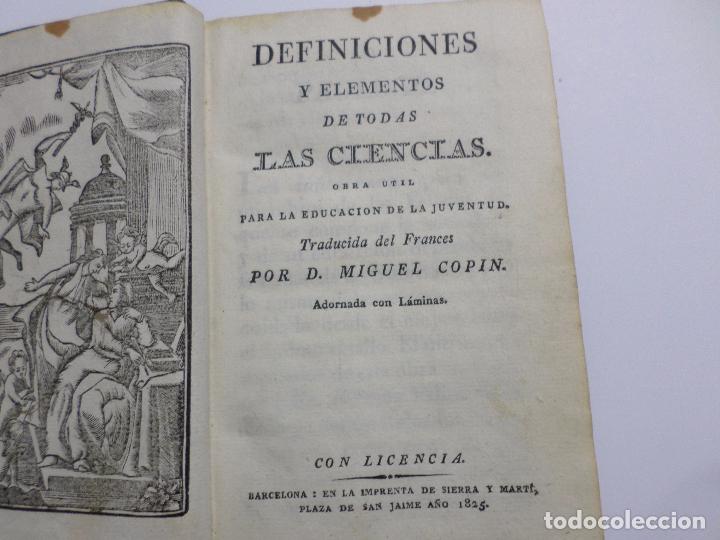 Libros antiguos: LIBRO ELEMENTOS DE LAS CIENCIAS A&Ntilde;O 1825 - Foto 5