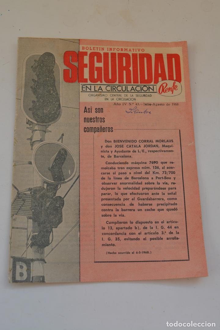 Libros antiguos: BOLETIN INFORMATIVO SEGURIDAD EN LA CIRCULACION -RENFE 1968