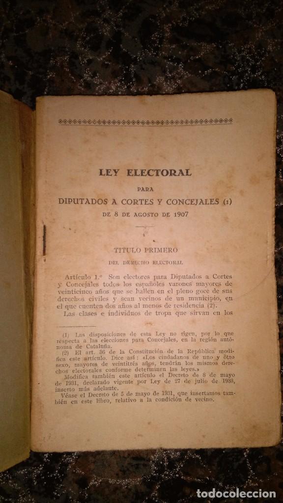 Libros antiguos: Leyes electorales de Espa&ntilde;a , libros ib&eacute;ricos . - Foto 2