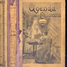 Libros antiguos: AGENDA CULINARIA PARA 1901. LIBRO DE LA COMPRA CON MINUTAS Y RECETAS PARA CADA UNO DE LOS DÍAS...