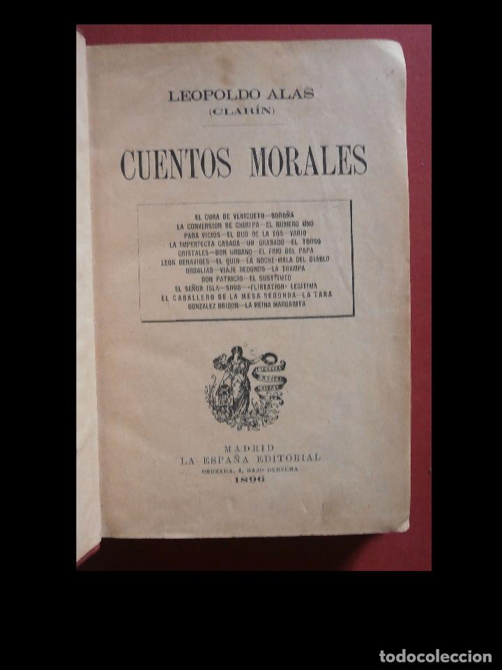 Libros antiguos: Cuentos morales. Leopoldo Alas (Clarin) - Foto 1