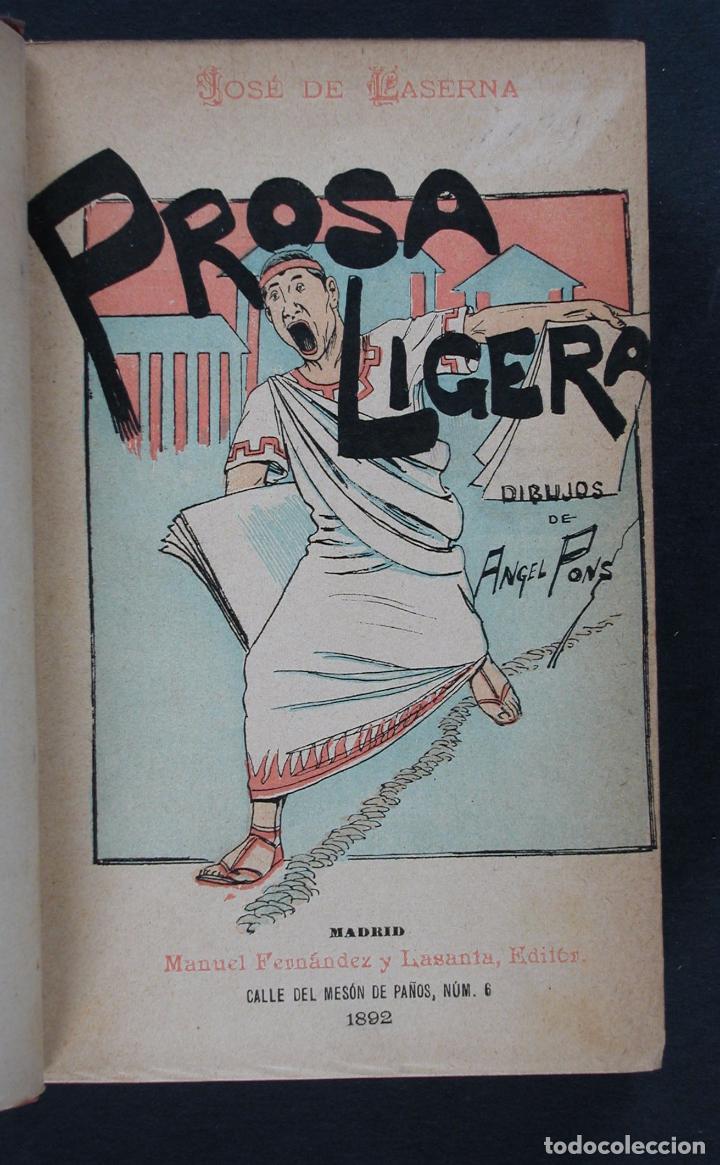 Libros antiguos: Prosa ligera, Jose de Laserna - Foto 1