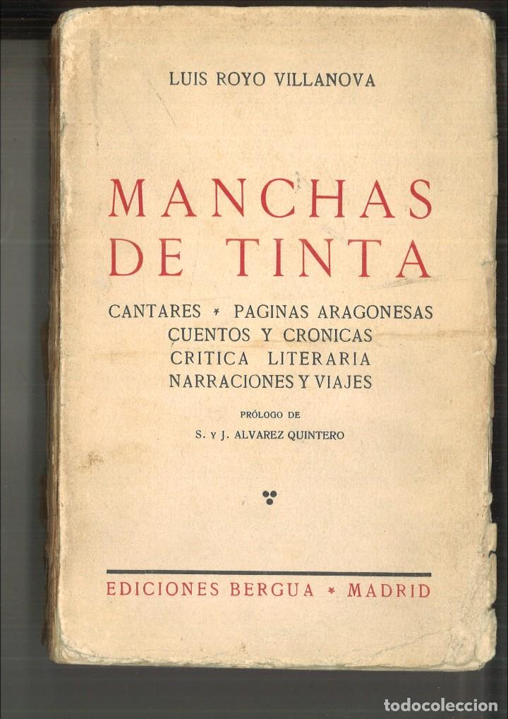 Libros antiguos: MANCHAS DE TINTA. Luis Royo Villanova - Foto 1