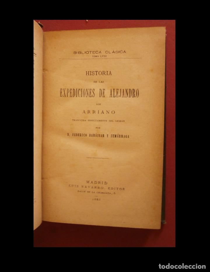 Libros antiguos: Historia de las expediciones de Alejandro. Arriano - Foto 1