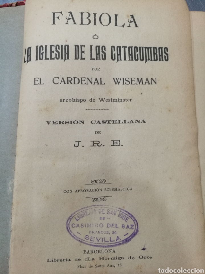 Libros antiguos: Fabiola de Wiseman a&ntilde;o 1905. - Foto 2