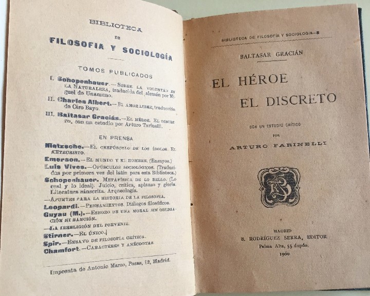 Libros antiguos: EL HEROE DISCRETO- BALTASAR GRACIAN 1.900 - Foto 2