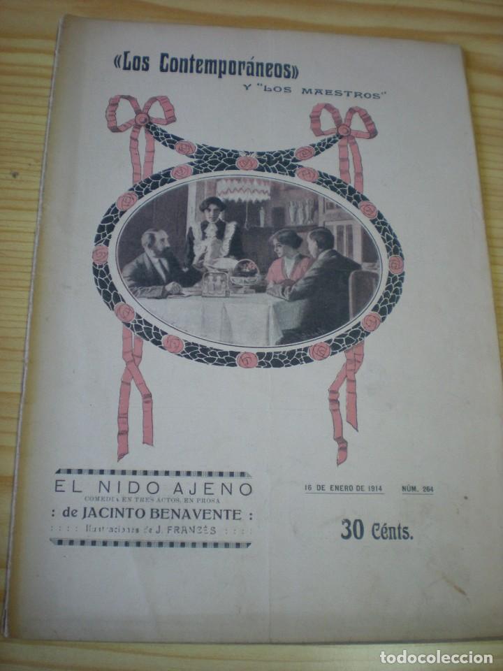 Libros antiguos: Los contempor&aacute;neos y los maestros: El nido ajeno de Jacinto Benavente Ilust: J Franc&eacute;s.1914