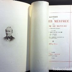Libros antiguos: LETTRES DE PROSPER MÉRIMÉE À LA COMTESSE DE MONTIJO...(TOME 2. 1854-1870). . Lote 108377259