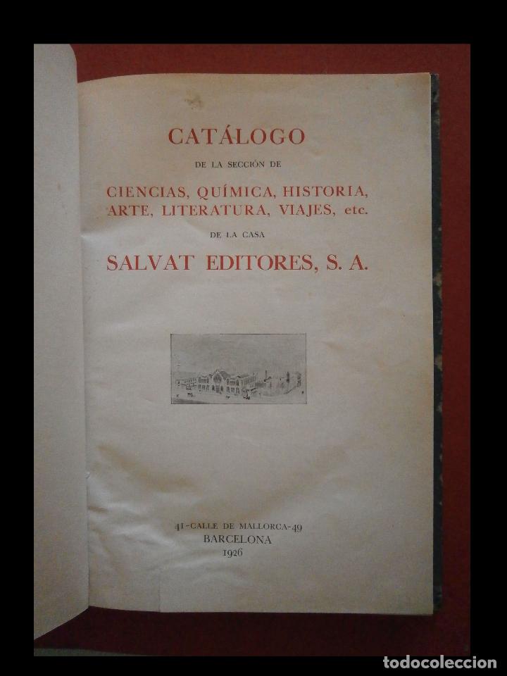 Old books: Cat&aacute;logo de las secciones de Ciencia, Qu&iacute;mica, historia, arte, ... de la Casa Salvat Editores, S.A.