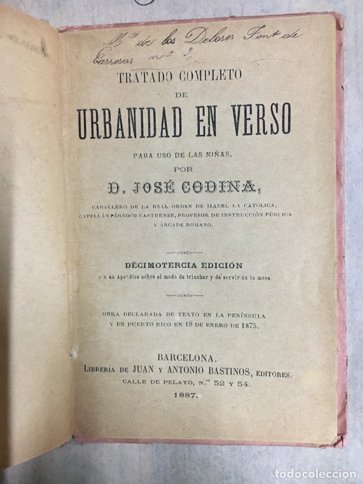 Libros antiguos: Urbanidad en verso - Foto 2