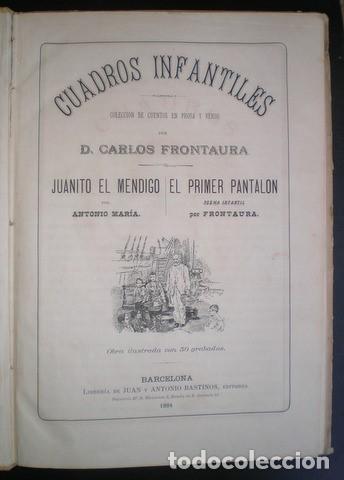 Libros antiguos: FRONTAURA, CARLOS: CUADROS INFANTILES. 1884 - Foto 3