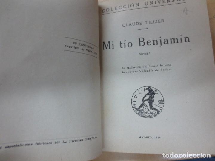 Libros antiguos: MI TIO BENJAMIN CLAUDE TILLIER - Foto 2