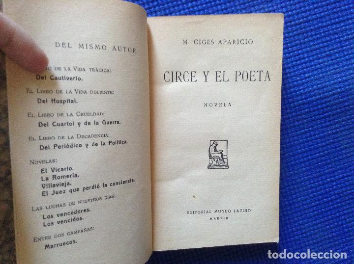 Libros antiguos: CIRCE Y EL POETA M CIGES APARICIO - Foto 1