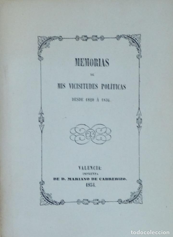 Livres anciens: MEMORIAS DE MIS VICISITUDES POL&Iacute;TICAS DESDE 1820 A 1836 - Mariano CABRERIZO