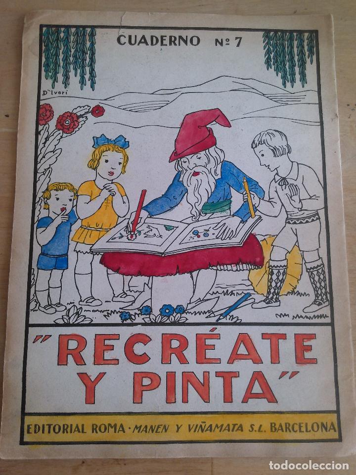 Libros antiguos: Recr&eacute;ate y Pinta. Cuaderno N&ordm; 7. - Foto 3