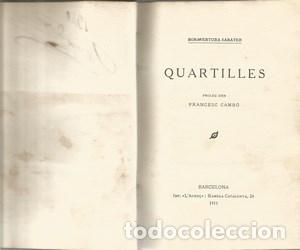 Libros antiguos: Quartilles - SABATER, BONAVENTURA - Foto 1