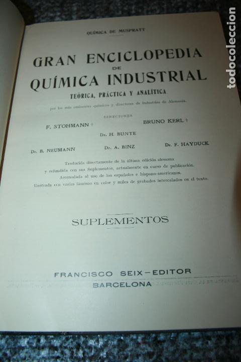 Antiquarische B&uuml;cher: Enciclopedia de quimica industrial Barcelona 1930. Muspratt- Francisco Seix. 384 p&aacute;ginas